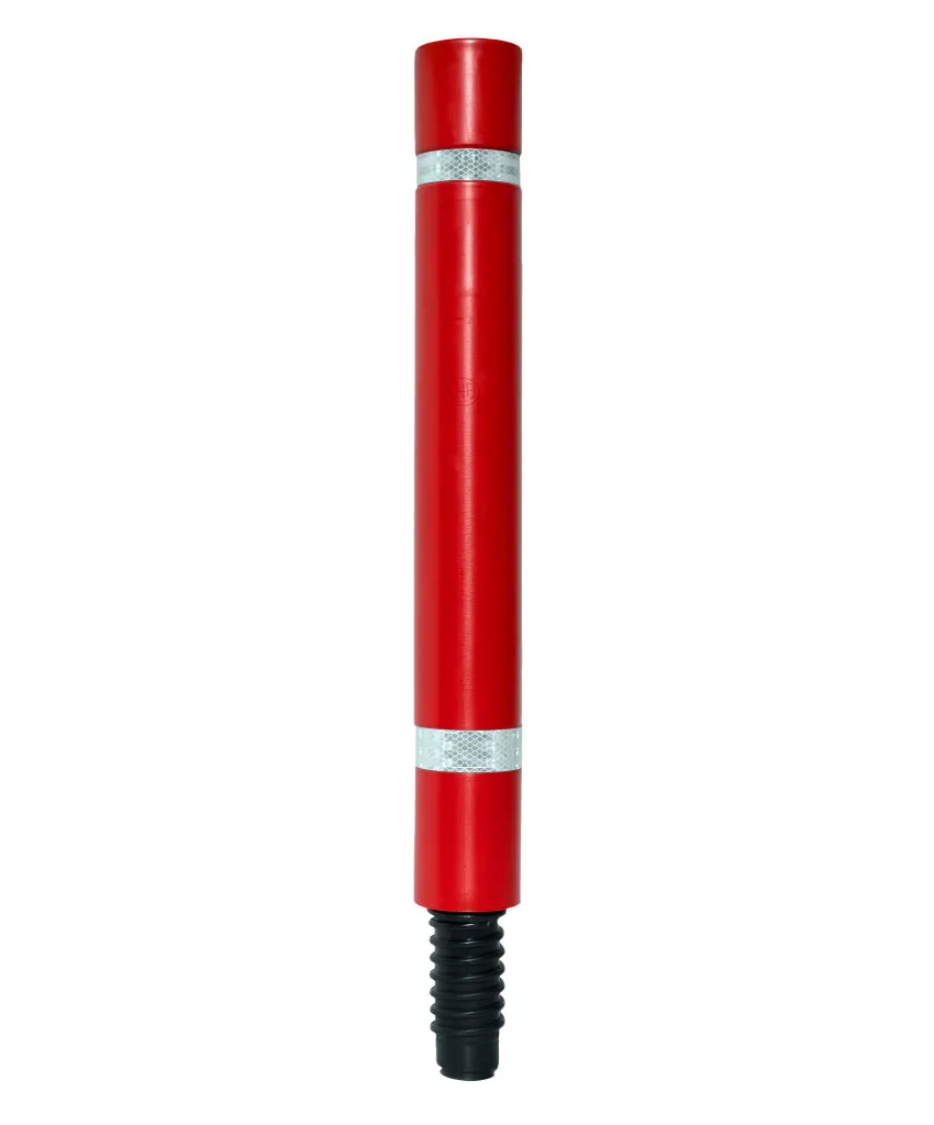 Baliza flexible roja con bandas reflectantes